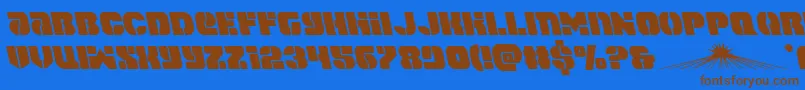 spacecruiserleft Font – Brown Fonts on Blue Background