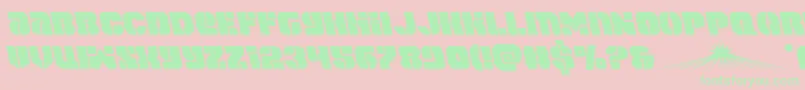 フォントspacecruiserleft – ピンクの背景に緑の文字