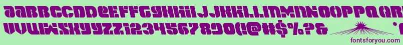 spacecruiserleft Font – Purple Fonts on Green Background