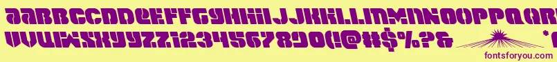 spacecruiserleft Font – Purple Fonts on Yellow Background