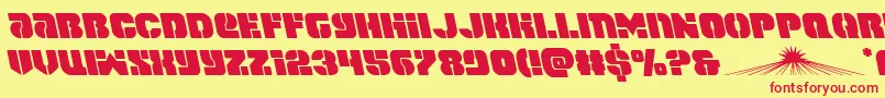 spacecruiserleft Font – Red Fonts on Yellow Background