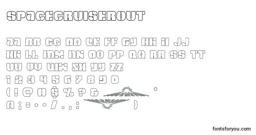 Шрифт Spacecruiserout – алфавит, цифры, специальные символы