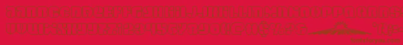 spacecruiserout Font – Brown Fonts on Red Background