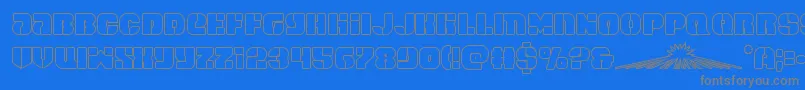 spacecruiserout Font – Gray Fonts on Blue Background