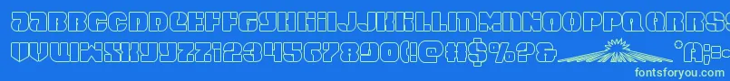 spacecruiserout Font – Green Fonts on Blue Background