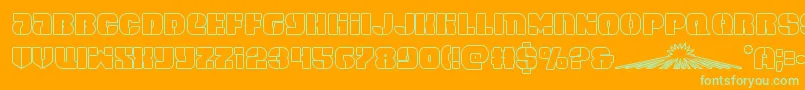 spacecruiserout Font – Green Fonts on Orange Background