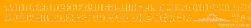 spacecruiserout-Schriftart – Rosa Schriften auf orangefarbenem Hintergrund