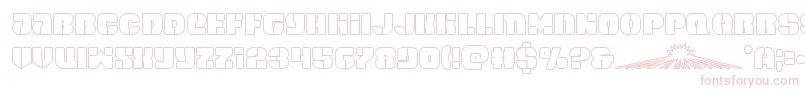 spacecruiserout-Schriftart – Rosa Schriften auf weißem Hintergrund