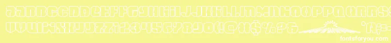 フォントspacecruiserout – 黄色い背景に白い文字