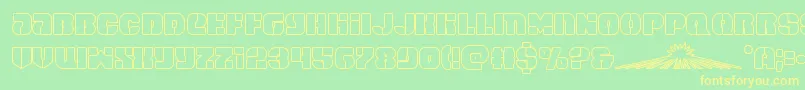 spacecruiserout Font – Yellow Fonts on Green Background