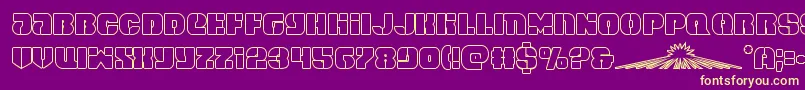 spacecruiserout Font – Yellow Fonts on Purple Background