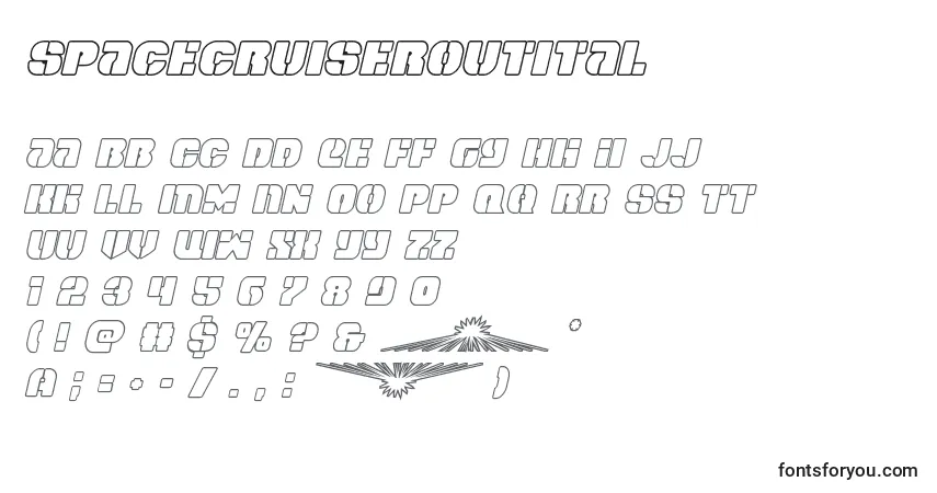 Шрифт Spacecruiseroutital – алфавит, цифры, специальные символы