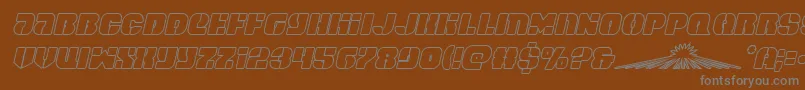 spacecruiseroutital-fontti – harmaat kirjasimet ruskealla taustalla