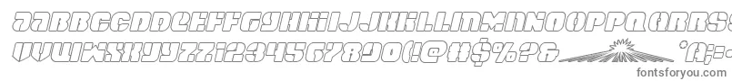 spacecruiseroutital-fontti – harmaat kirjasimet valkoisella taustalla