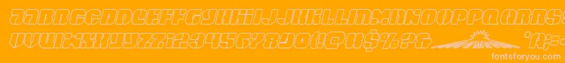spacecruiseroutital-fontti – vaaleanpunaiset fontit oranssilla taustalla