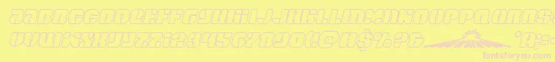 spacecruiseroutital-fontti – vaaleanpunaiset fontit keltaisella taustalla