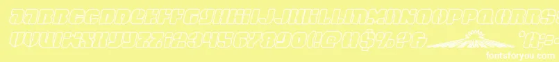 フォントspacecruiseroutital – 黄色い背景に白い文字