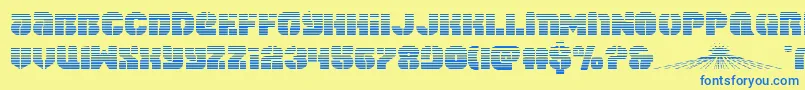 spacecruiserscan Font – Blue Fonts on Yellow Background