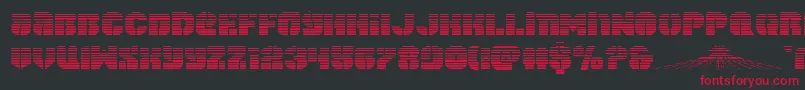 Fonte spacecruiserscan – fontes vermelhas em um fundo preto