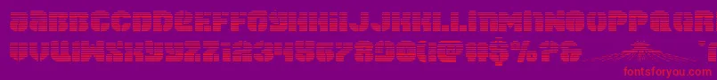spacecruiserscan-Schriftart – Rote Schriften auf violettem Hintergrund