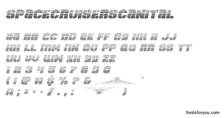 Czcionka Spacecruiserscanital – alfabet, cyfry, specjalne znaki