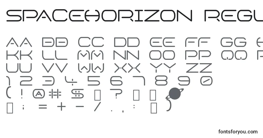 Шрифт SpaceHorizon Regular – алфавит, цифры, специальные символы