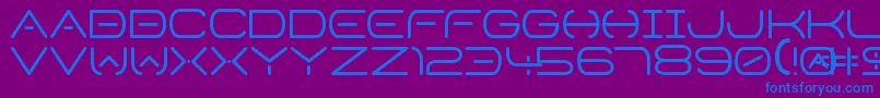 フォントSpaceHorizon Regular – 紫色の背景に青い文字