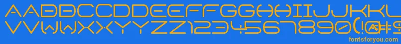 フォントSpaceHorizon Regular – オレンジ色の文字が青い背景にあります。