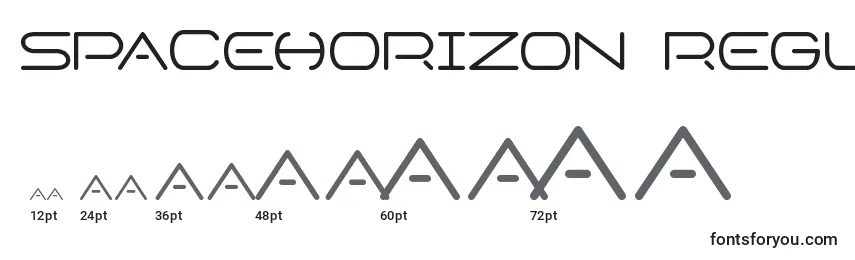 Размеры шрифта SpaceHorizon Regular
