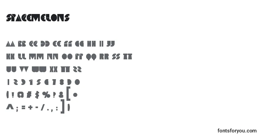 SpaceMelons-fontti – aakkoset, numerot, erikoismerkit