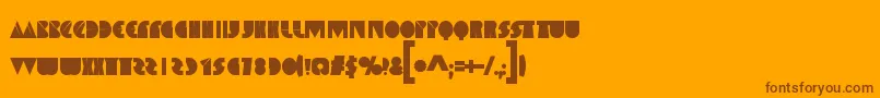 SpaceMelons-Schriftart – Braune Schriften auf orangefarbenem Hintergrund