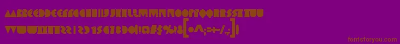 SpaceMelons-Schriftart – Braune Schriften auf violettem Hintergrund