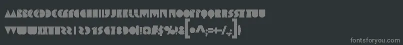 SpaceMelons-fontti – harmaat kirjasimet mustalla taustalla