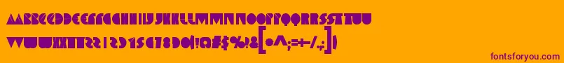SpaceMelons-fontti – violetit fontit oranssilla taustalla