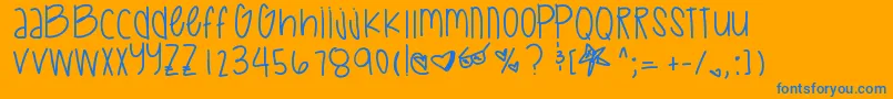 SpaceRomance Font – Blue Fonts on Orange Background