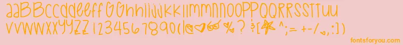 SpaceRomance Font – Orange Fonts on Pink Background