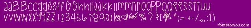 SpaceRomance Font – Pink Fonts on Purple Background