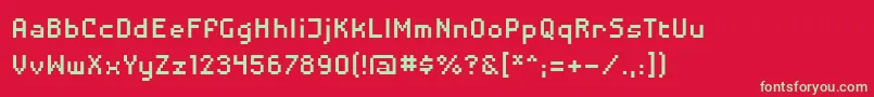 フォントDisposabledroidbb – 赤い背景に緑の文字