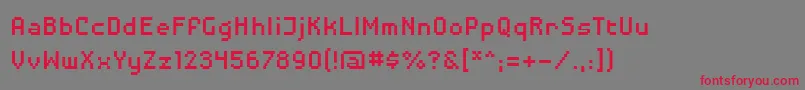 フォントDisposabledroidbb – 赤い文字の灰色の背景