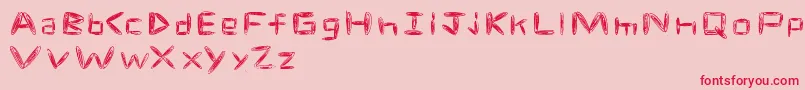 Fonte spacetime – fontes vermelhas em um fundo rosa