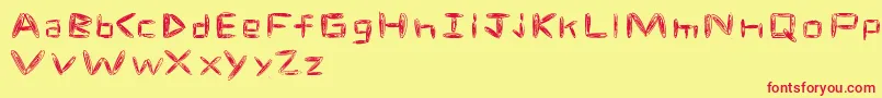 spacetime Font – Red Fonts on Yellow Background