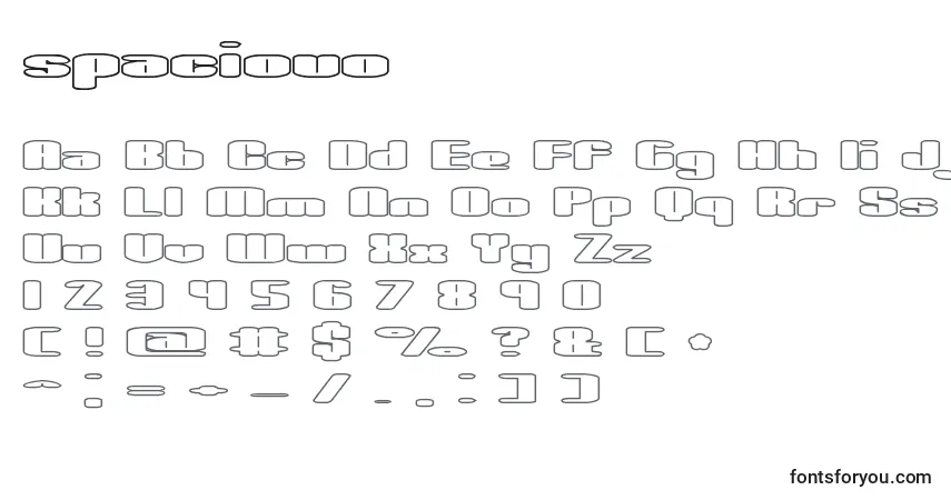 Шрифт Spaciouo (141572) – алфавит, цифры, специальные символы