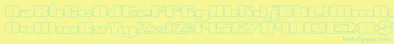 spaciouo Font – Green Fonts on Yellow Background