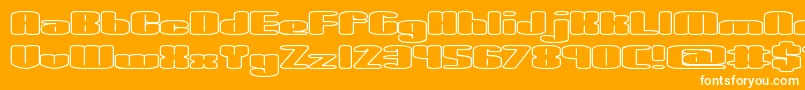 Fonte spaciouo – fontes brancas em um fundo laranja
