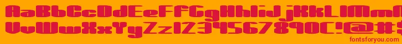 Czcionka spacious – czerwone czcionki na pomarańczowym tle