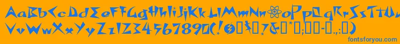 Шрифт SPACP    – синие шрифты на оранжевом фоне