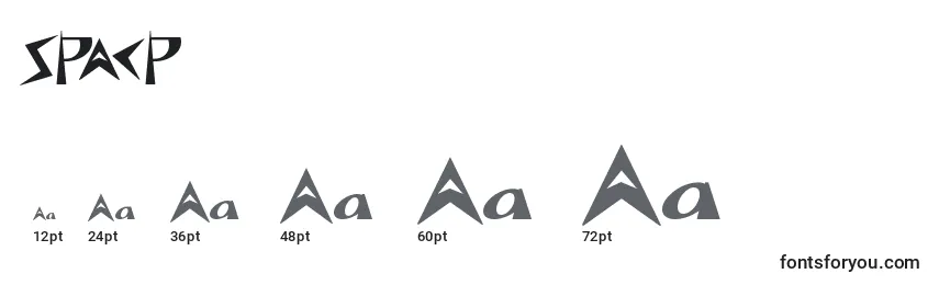 Größen der Schriftart SPACP    (141574)