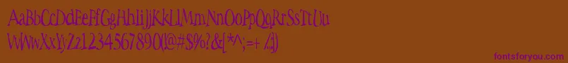 Lisätietoja SPACW -fontista SPACW -fontti – violetit fontit ruskealla taustalla