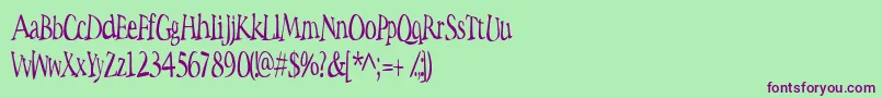 SPACW    Font – Purple Fonts on Green Background