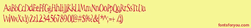 SPACW    Font – Red Fonts on Yellow Background